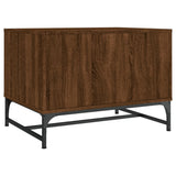 Coffee Table with Glass Doors Brown Oak 68.5x50x50 cm 836545
