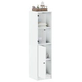 Highboard with Glass Door White 35x37x142 cm 836441