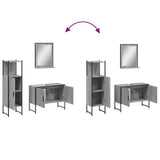 3 Piece Bathroom Cabinet Set Grey Sonoma Engineered Wood 3214352