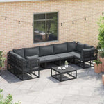 Garden Sofa Set Black Aluminium 3378946