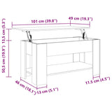 Coffee Table Black 101x49x52 cm Engineered Wood 809702