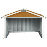 Garden Robot Lawnmower Shed 92x97x63 cm Galvanised Steel Brown 150910