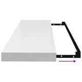 Floating Wall Shelves 2 pcs High Gloss White 90x23.5x3.8 cm MDF 323755