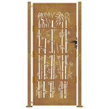 Garden Gate 100x125 cm Corten Steel Bamboo Design 153186