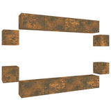 8 Piece TV Cabinet Set Smoked Oak Engineered Wood 3114227