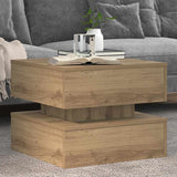 Coffee Table with LED Lights Artisian Oak 50x50x40 cm 857717