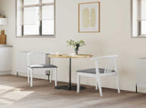 Dining Chair 2 pcs White and Grey Solid Rubberwood 42020397