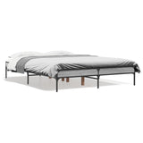 ZNTS Bed Frame Grey Sonoma 120x200 cm Engineered Wood and Metal 845024