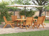 Garden Dining Set Folding 7 pcs Brown Solid Acacia Wood 3375721