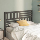 Bed Headboard Grey 126x4x100 cm Solid Wood Pine 814136