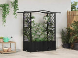 Raised Bed with Trellis and Roof Black 125 x 40 x 138 cm PP 42032530
