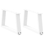 ZNTS Dining Table Legs V-Shape 2 pcs White 60x cm Steel 4012533