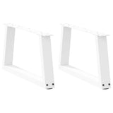 ZNTS Dining Table Legs V-Shape 2 pcs White 50x cm Steel 4012529