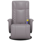 Massage Recliner Chair with Footrest Grey Faux Leather 356515