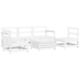 Garden Sofa Set White Solid Pine Wood 6 Piece Set Modular 3250749