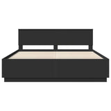 Bed Frame with Headboard Black 180 x 200 cm Engineered Wood 3408139