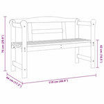 Outdoor Bench Brown 119 x 76 x 44cm Solid pine wood 4012186