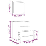Bathroom Cabinet with Mirror Grey Sonoma 41x38.5x48 cm Engineered Wood 820470
