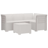 4-Seater Garden Sofa Rattan Look PP White 3443996