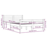 Bed Frame without Mattress Honey Brown Solid Wood 140x190 cm 814802