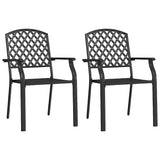 Stackable Outdoor Chairs 2 pcs Steel Anthracite 44265