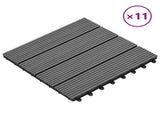 Decking Tile 11 pcs Grey 30 x 30 cm WPC 42046659