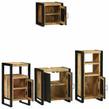 Bathroom Furniture Set with Shelf 4 pcs Brown Solid Mango Wood 3305648