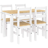 5 Piece Dining Set PANAMA White Solid Wood Pine 3345172