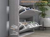 12-Shoe Flip Drawer Storage Cabinet - Grey Wood-Effect T3398P328342