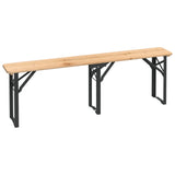 Beer Table Set Dark Green, Natural Wood Chinese Fir Wood, Metal 363113
