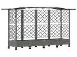 Raised Bed with Trellis and Roof Light Grey 203.5 x 40 x 129 cm 3423155
