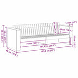 Garden Sofa White 185.5 x 60 x 62 cm Solid Pine Wood 873872