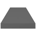 ZNTS Floating Wall Shelves 4 pcs High Gloss Grey 80x23.5x3.8 cm MDF 323795