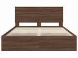 Bed Frame with Drawer Brown Oak 135 x 190 cm Engineer Wood 3409474