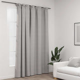 ZNTS Linen-Look Blackout Curtain with Hooks Grey 290x245 cm 321175