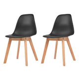 Dining Chairs 2 pcs Black Plastic 244777