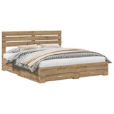 Bed Frame with Drawer with Headboard Manual Engineered Wood 3411621