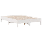 Bookcase Bed without Mattress White 135x190 cm Double Solid Wood Pine 3322925
