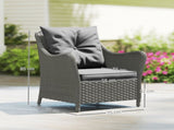Rattan Garden Chairs Set of 2, Outdoor Rattan Chairs with Cushions, Armrests and High Back, PE T3398P377536