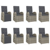 9 Piece Garden Dining Set Grey Poly Rattan&Solid Wood Acacia 3157626