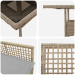 Garden Dining Set 3 pcs Beige Poly rattan 3334929