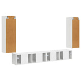 TV Wall Cabinet Set 4 pcs White Engineered Wood 3408925