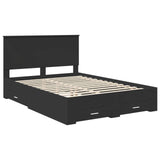 Bed Frame with Headboard Black 135 x 190 cm Engineered Wood 3411315