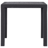 Garden Table Brown 79x79x72 cm Plastic Rattan Look 45603