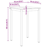 Bar Table Natural 70 x 70 x 105 cm Solid Pine Wood 892799