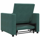 Pull out Sofa Bed Single Dark green 90 x 165 x 87 cm Velvet 42002699