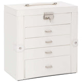 Jewellery Box 5-Layer with Mirror Lockable White 4103562