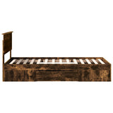 Bed Frame with Headboard Smoked Oak 90 x 200 cm Engineered Wood 3408799
