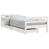 Kids Bed Frame with Drawers White 80x200 cm Solid Wood Pine 834436