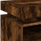 ZNTS Bedside Cabinet with LED Lights Smoked Oak 40x39x48.5 cm 836792